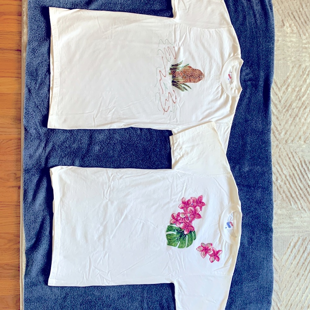 Women’s Jerzees Tees with applicay set of Two size Small